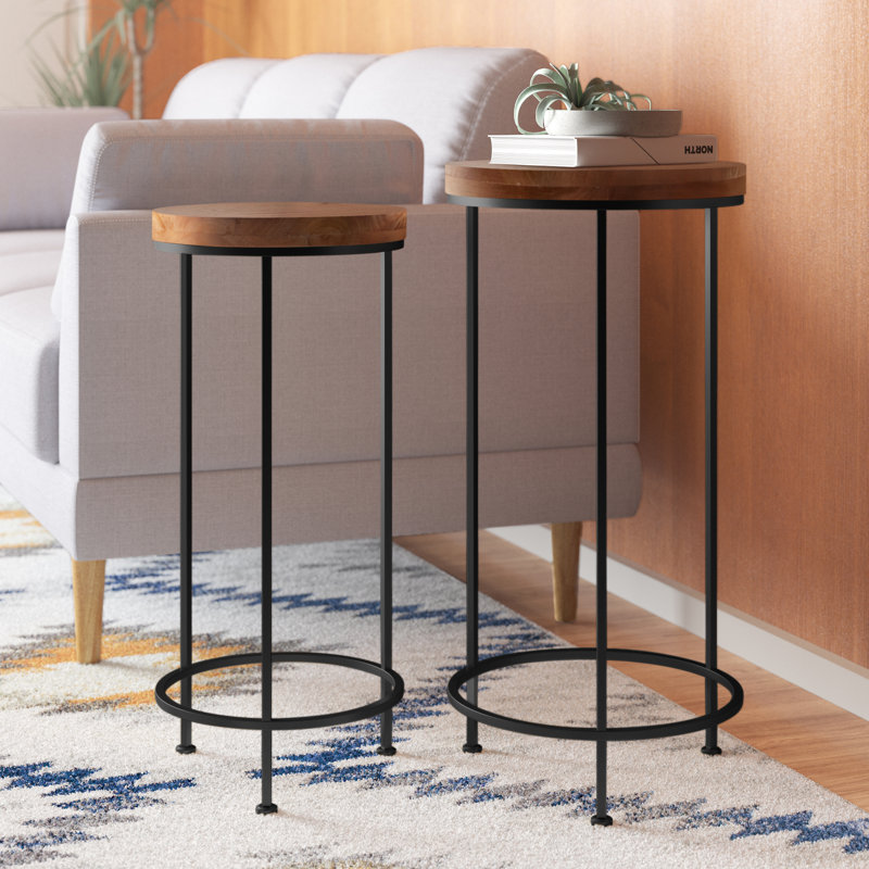 Scheidt Nesting Tables, Rustic Brown, Black