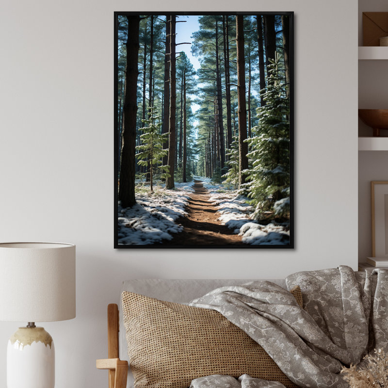 «Winter Forest», reproduction d'art sur toile, paysage d'hiver enneigé, H 32 po x l 16 po x P 1 po, Cadre flottant noir