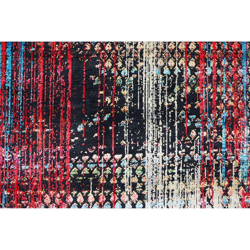 Handmade Silk and Wool Area Rug, Rectangle 9' x 12'