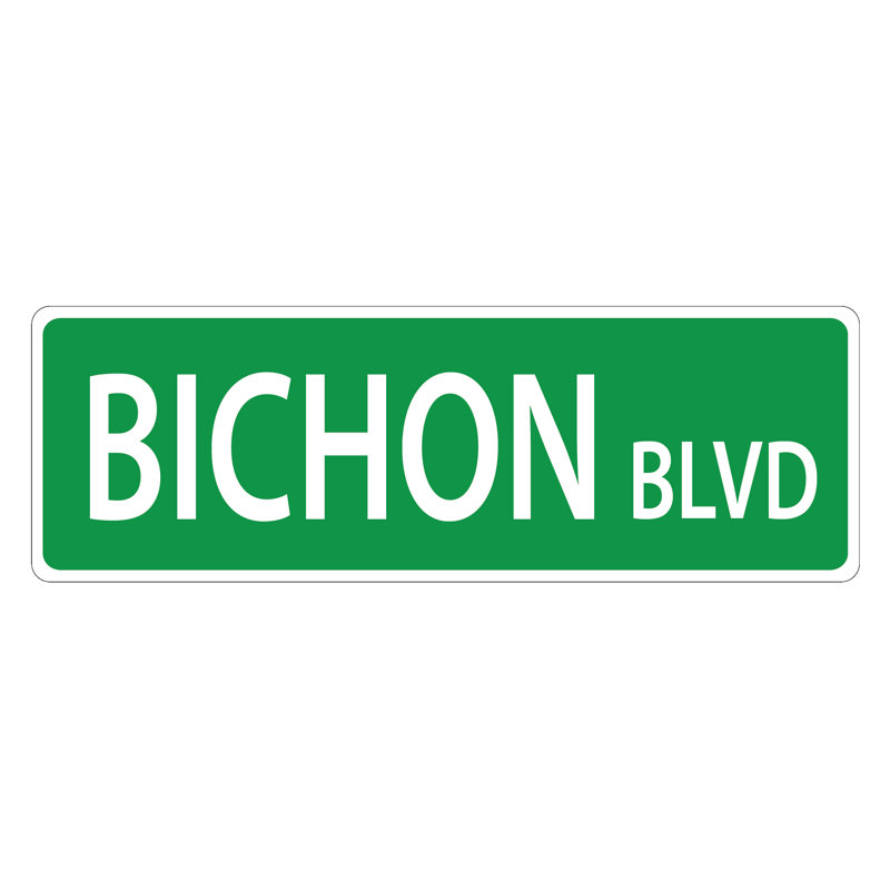 Plaque de rue suspendue Bichon