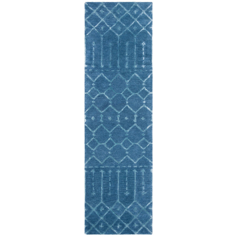 Griffiths Hand Tufted Wool Geometric Rug, Runner 2'3" x 6'
