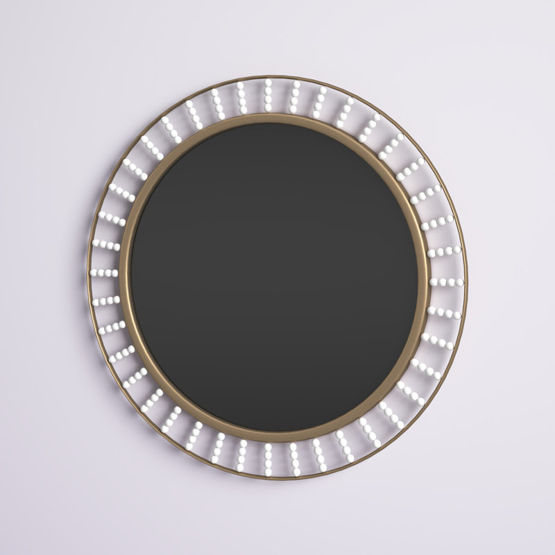 Andre Solid Wood Circle Wall Mirror