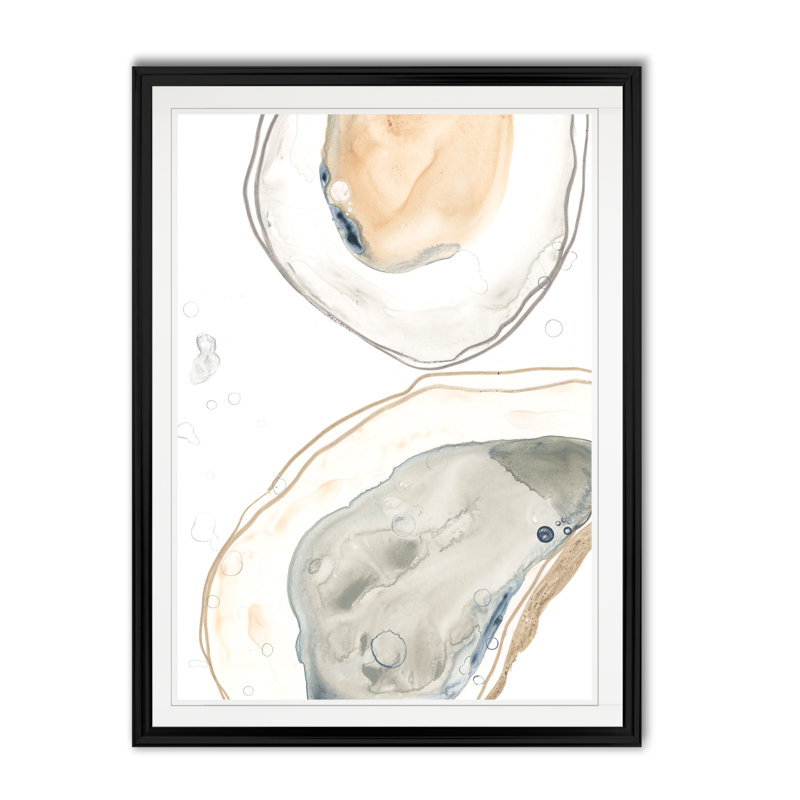 " Ocean Oysters I ", 22.5" H x 30.5" W , Framed Print, Black