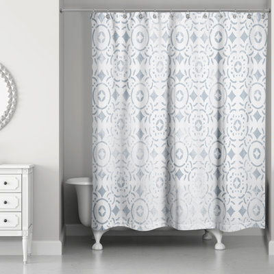 Dwaine Distressed Mosaic Tile Single Shower Curtain