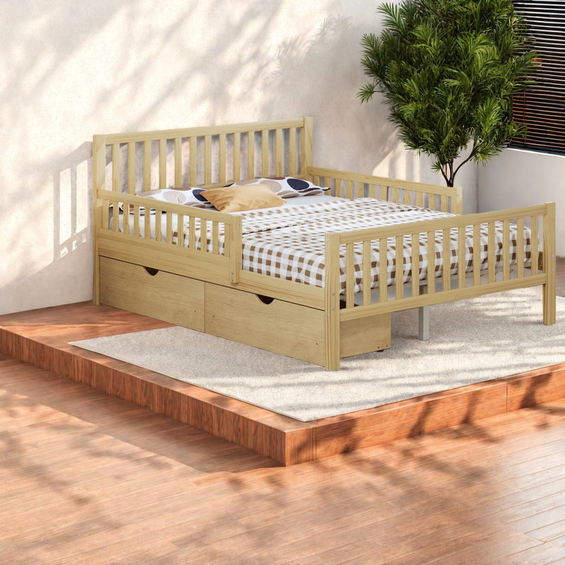 Lits plateforme en bois pleine grandeur peu encombrants avec rangement pour la maison moderne