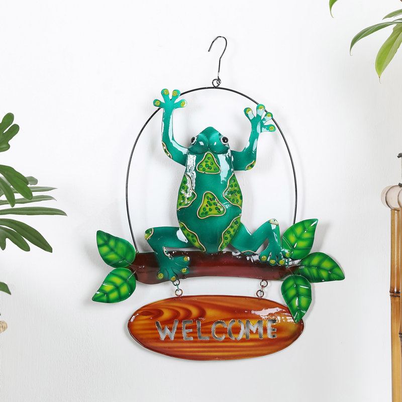 Bartmann Handmade Frogs Realm Welcome Sign