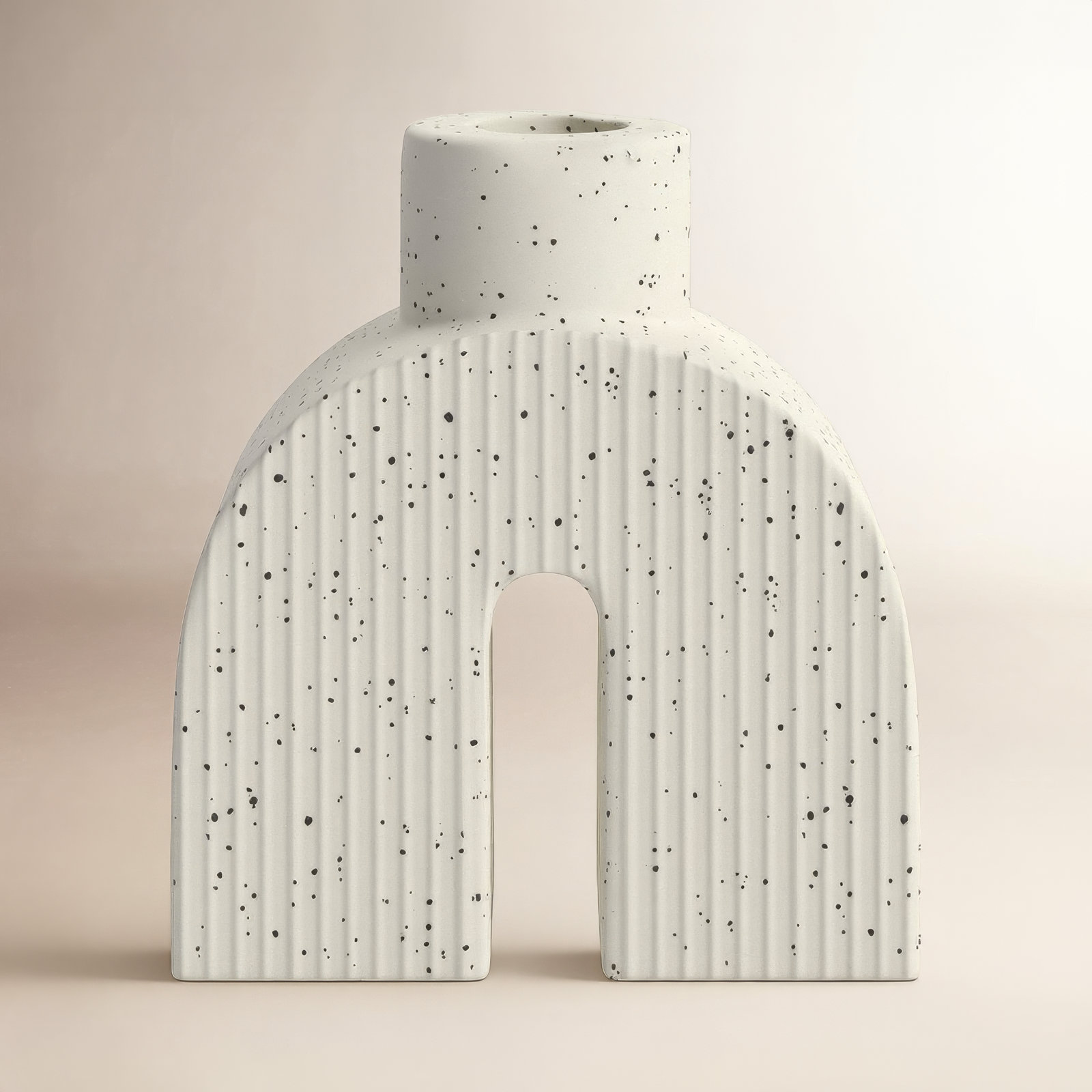 Ceramic Candlestick Holder, 5.25" H x 4.5" W x 2" D