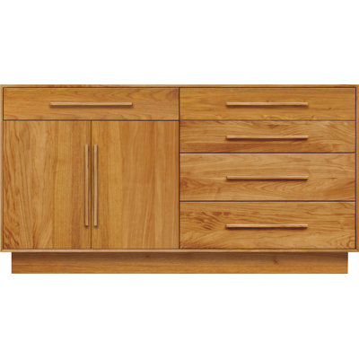 Commode combinée 5 tiroirs en bois massif l 66,125 po Moduluxe