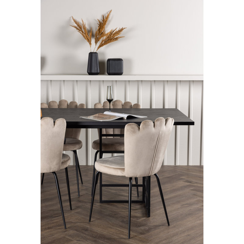 Aisling 6 - Person Dining Set, Black