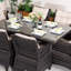 Ensemble repas pour 6 personnes en osier avec table rectangulaire Algird