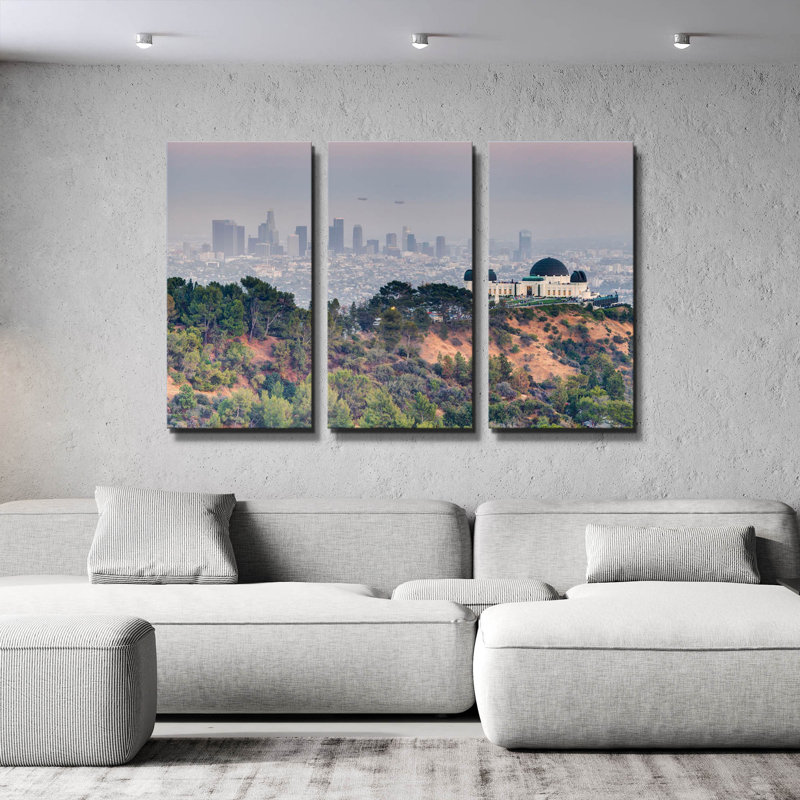 « Griffith Over LA » de Chris Moyer, triptyque mural, 152 x 102 cm, 60 po x 40 po