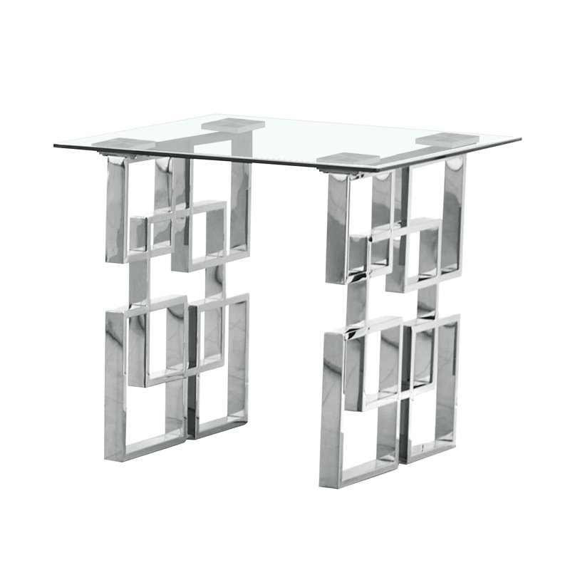 Table de bout Manahan, Argent, H 24 po x l 26 po x P 26 po