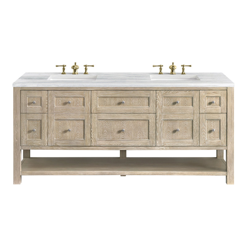 Breckenridge 72'' W Double Vanity, Whitewashed Oak, Lime Delight, 8" Widespread