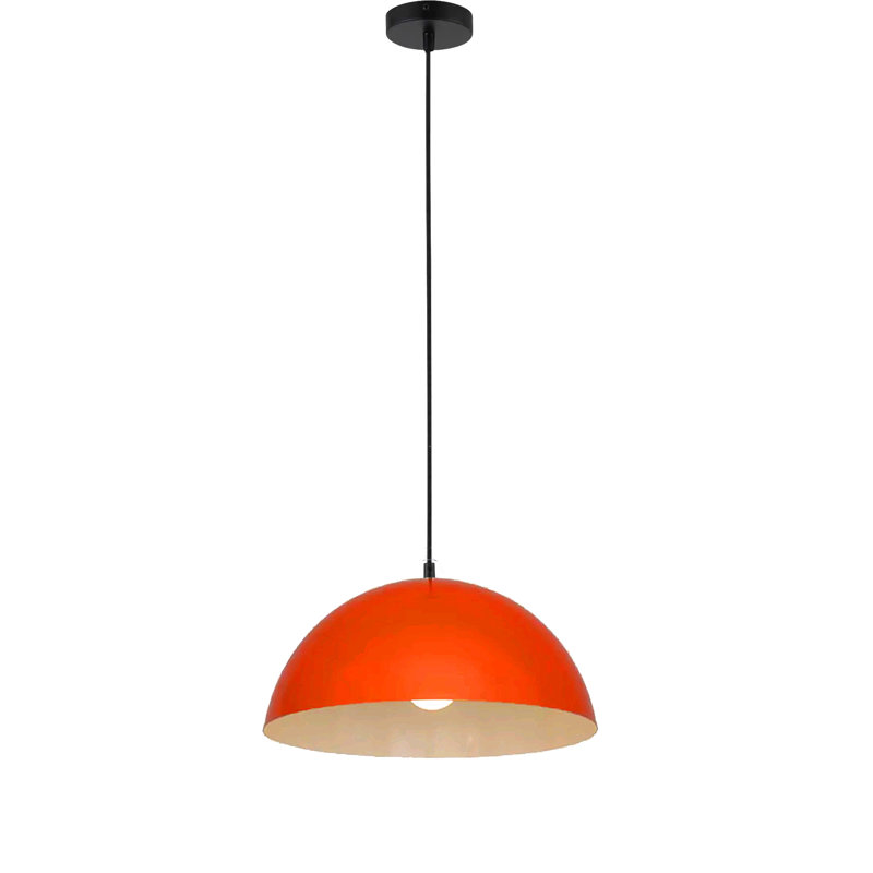 Buine 1 - Light Black Dome Pendant, Orange
