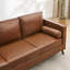 Canapé trois places en cuir – Canapé profond de style moderne du milieu du siècle (218 cm) avec dossier confortable, en cuir brun, imperméable et surdimensionné, idéal pour le salon ou le bureau.