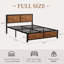 Ensemble de chambre à coucher 3 pièces Laurea, cadre de lit industriel avec 2 tables de chevet, lit plateforme en métal avec tête et pied de lit en bois, ensemble de mobilier de chambre de ferme avec tables de bout rechargeables, 2 prises CA et 2 ports USB, aucun sommier nécessaire-363749666-363749667