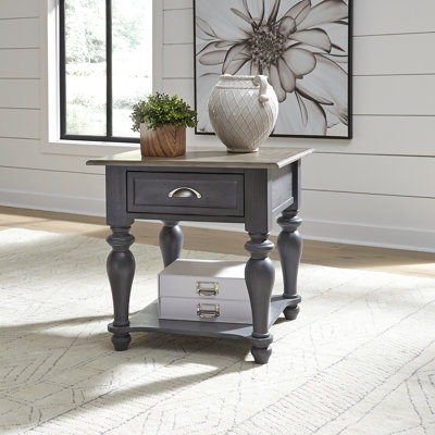 Cassady 1-Drawer End Table with Shelf
