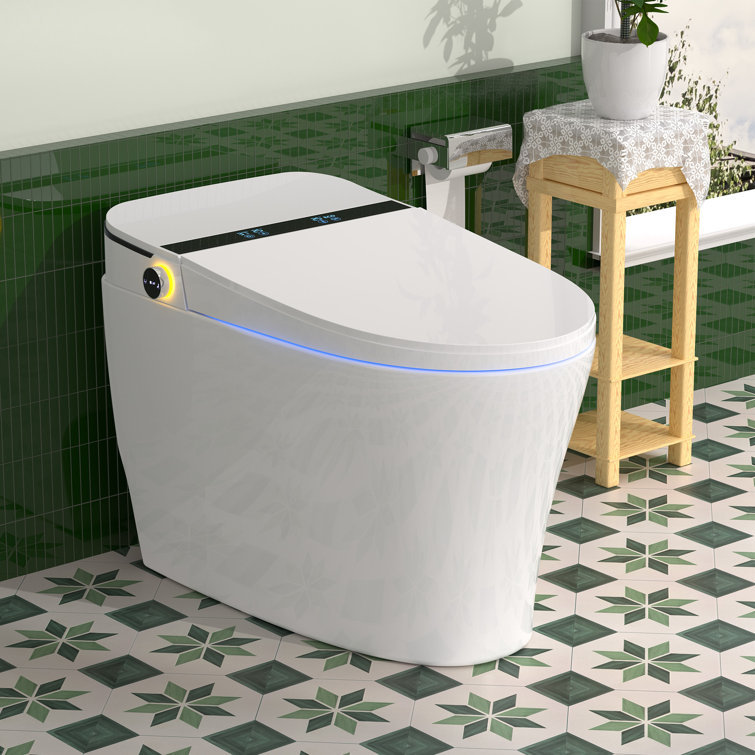 Bcan Smart Toilet With Built-in Tank Bidet, Auto Open Lid, 1.24 Gallons Auto Dual Flush, UV Sterilization, Heat Seat, Warm Wash/dryer, Soft Closing, Deodorization, Remote Control