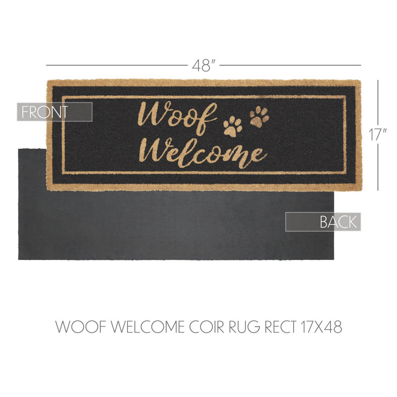Alexis Woof Welcome Coir Rug Rect, 17" W x 48" L