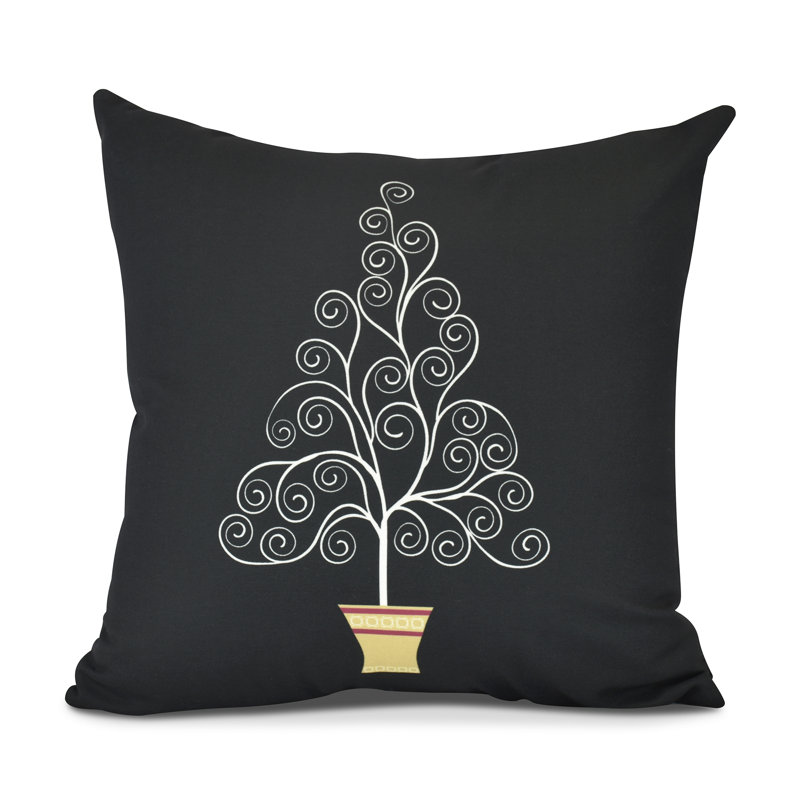 Coussin extérieur Holiday, Noir, H 16 po x l 16 po