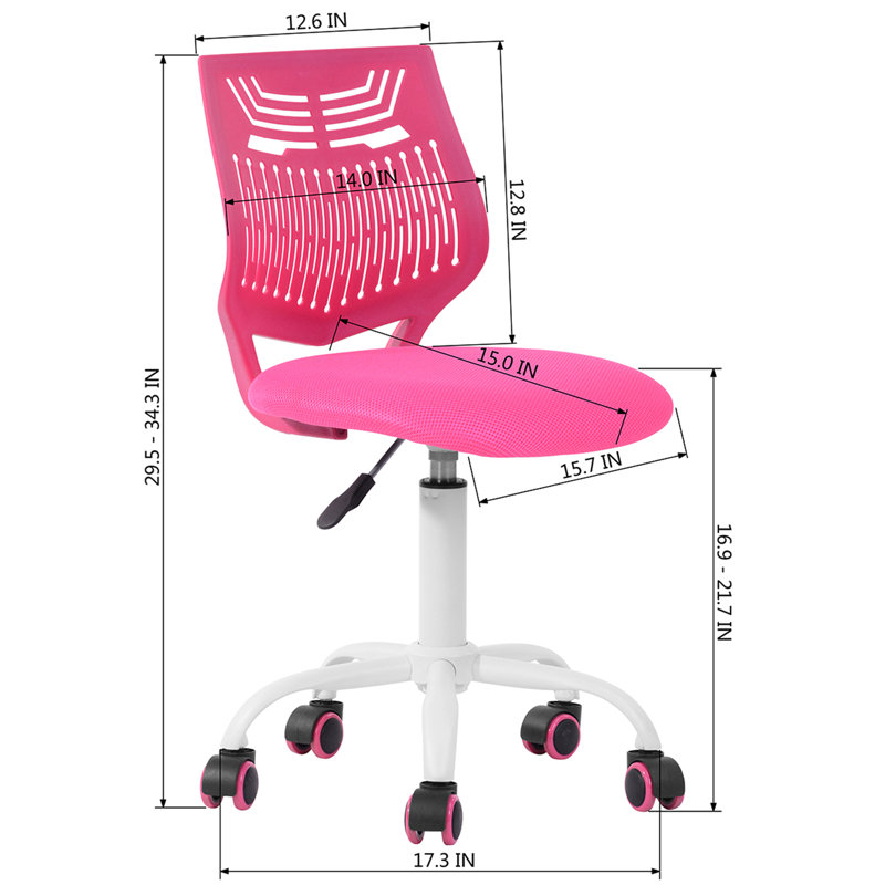 Chaise de bureau Adetola, Rose