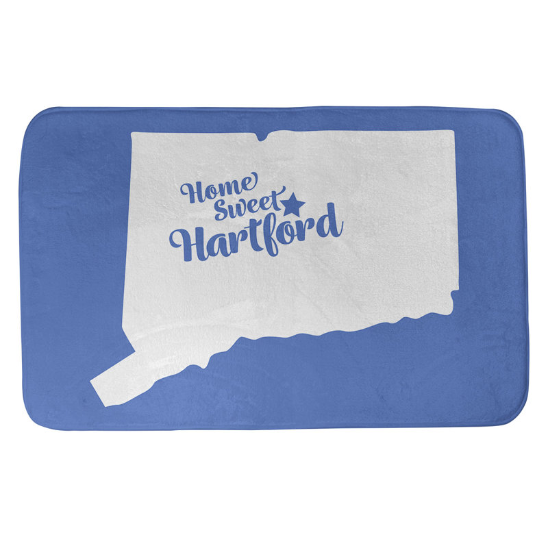 Tapis de salle de bain fairbanks alaska, l 21 po x L 34 po, Bleu, Home sweet Hartford