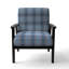 Fauteuil d'appoint rembourré à motif Blue Tartan