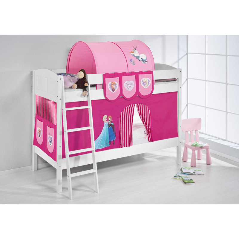 Disney's Frozen Bunk Bed Themed Beds with Built-in Ladder Included, Pink