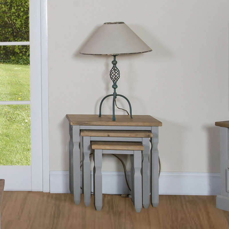 Nid en bois de 3 tables Corona gris | Alcott Hill®