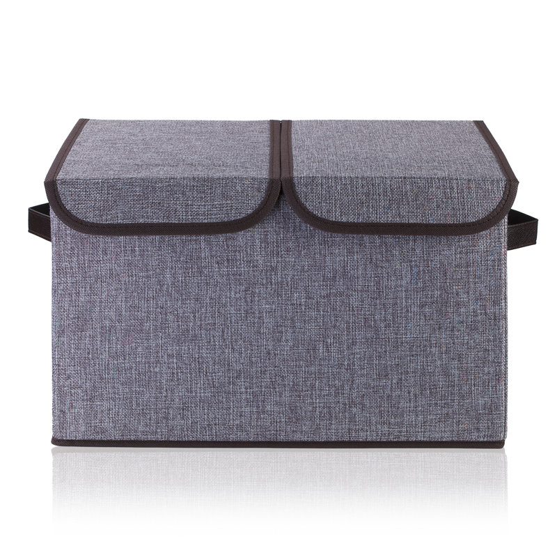 Rebrilliant Fabric Decorative Bin, Gray