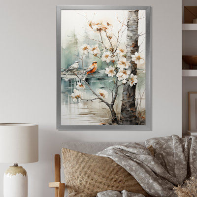 «Lusilla White and Grey Brich Woods Collage I», reproduction sur toile