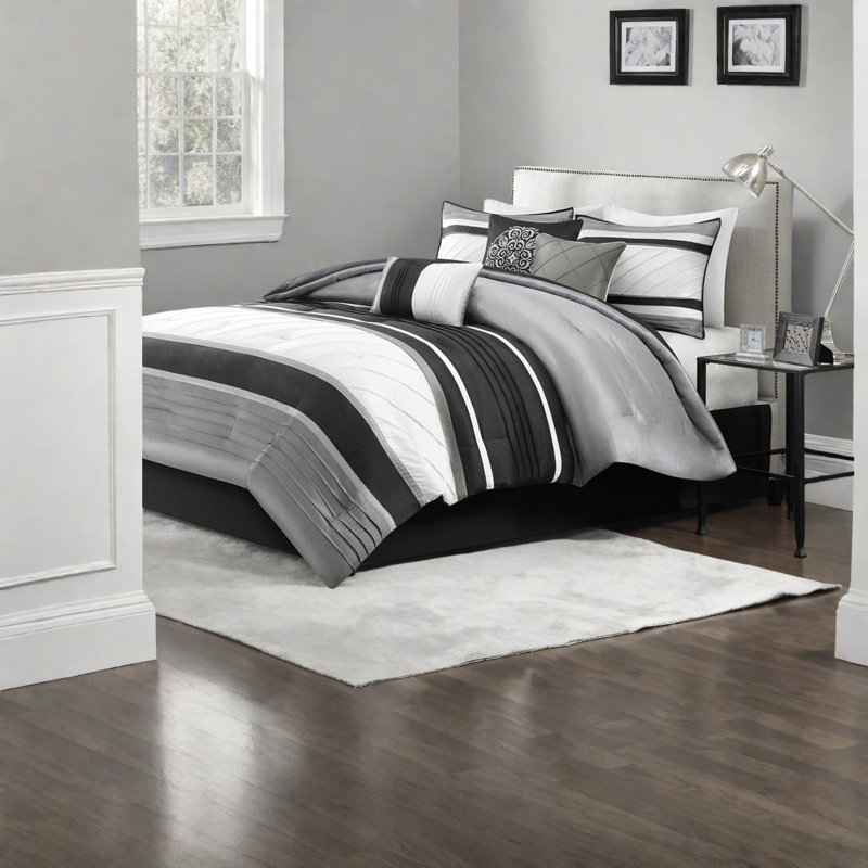 Elegant Grey Bedding Sets, Polyester Comfort, All-season Use