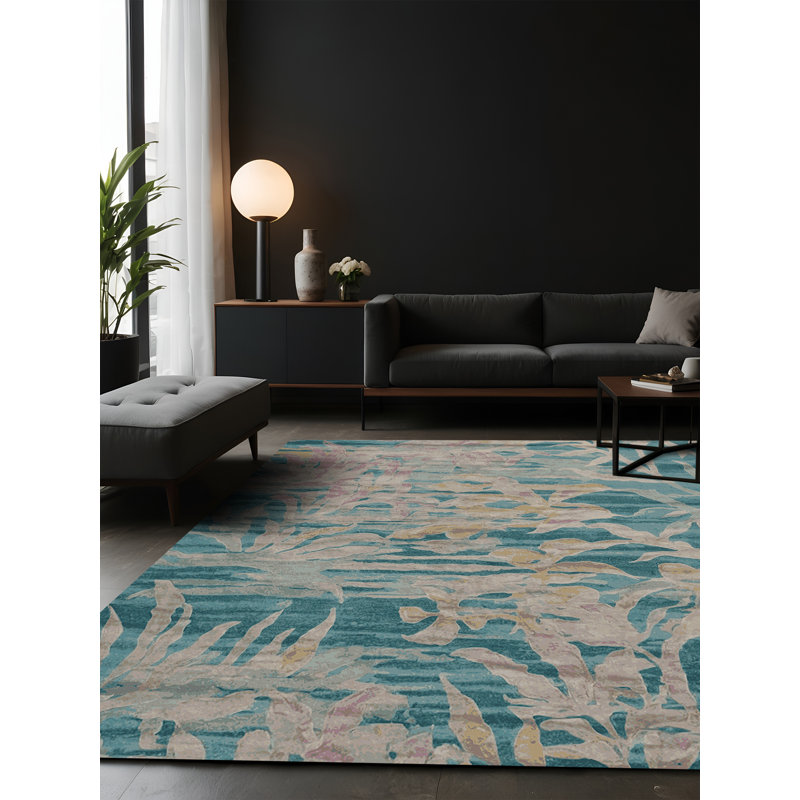 Tapis gris soyeux et moelleux, Carré 8 pi