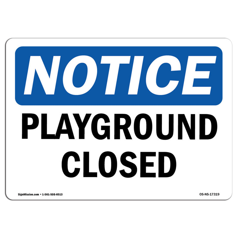 Playground Closed Aluminum Sign 18 x 24