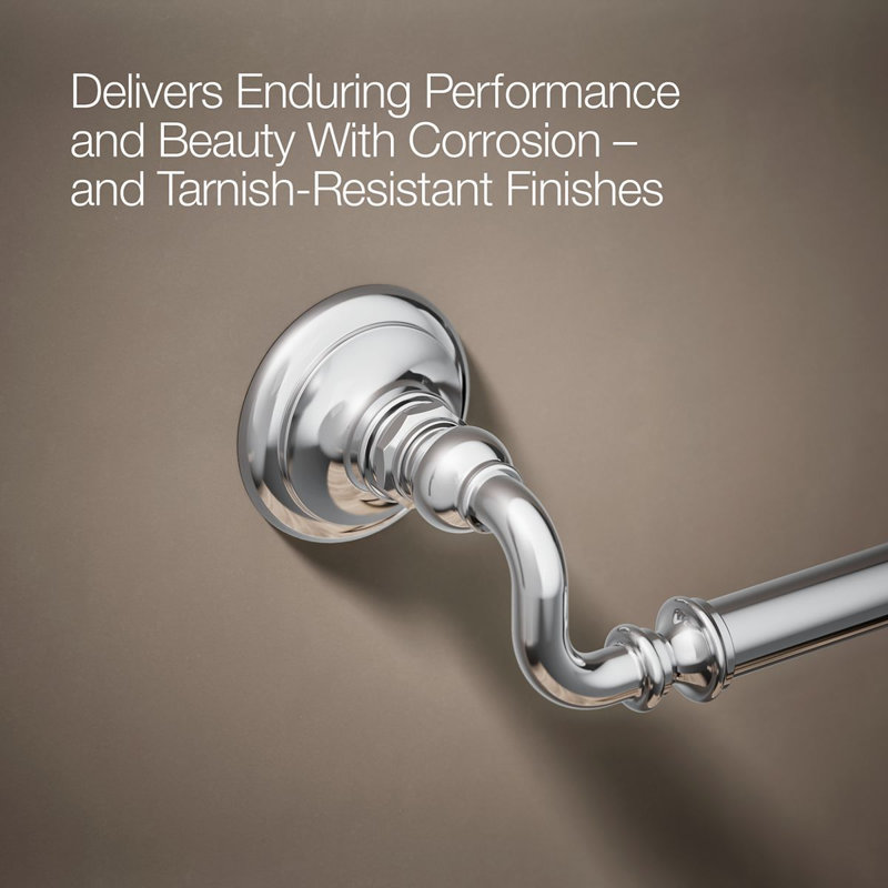 Artifacts® Wall Mounted Towel Bar, Polished Chrome, 3" H x 27" W x 3.5" D