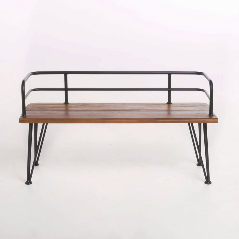 Banc en bois industriel et métal Zion