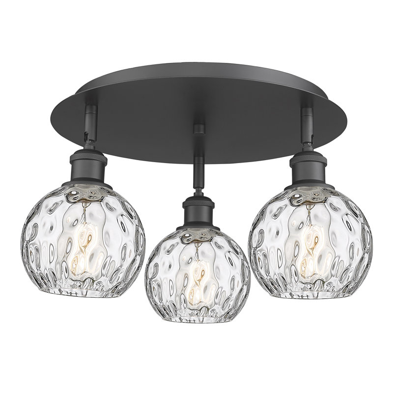 Ambrosane Glass Flush Mount, Matte Black