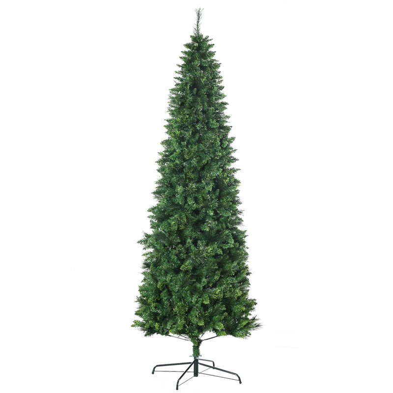 Arbre de Noël artificiel de 7,5 pi de hauteur avec 1075 branches, ouverture automatique, base en acier, aiguilles de pin