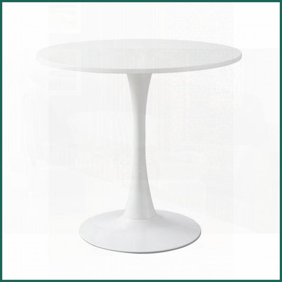 Table basse moderne et compacte pour petits espaces, 31,5 po de diamètre, plateau en panneau de fibres à densité moyenne facile à nettoyer avec base en métal stable