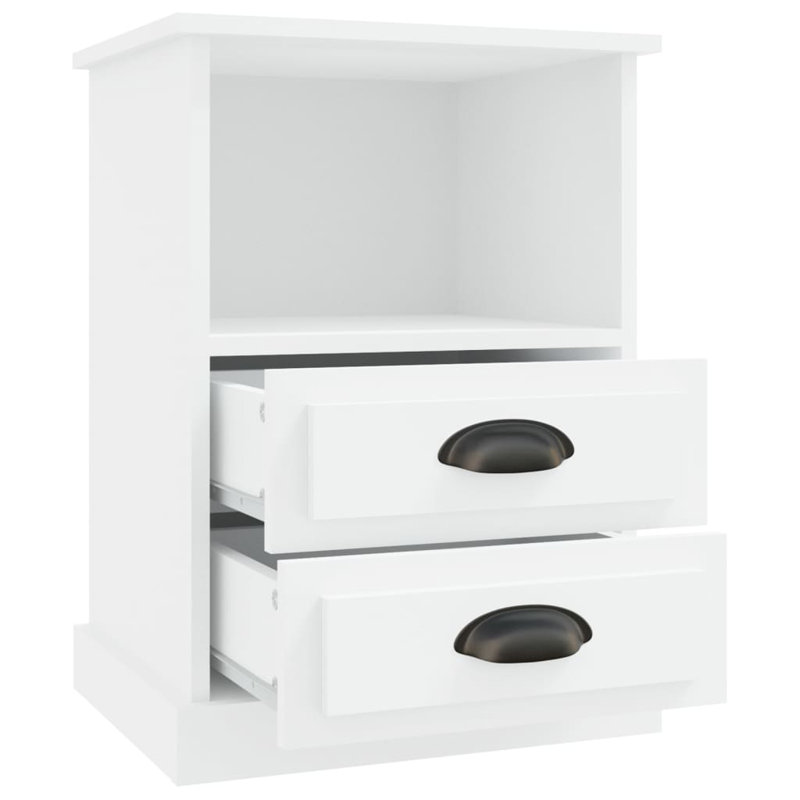 Colena 43cm W Manufactured Wood Bedside Table, White