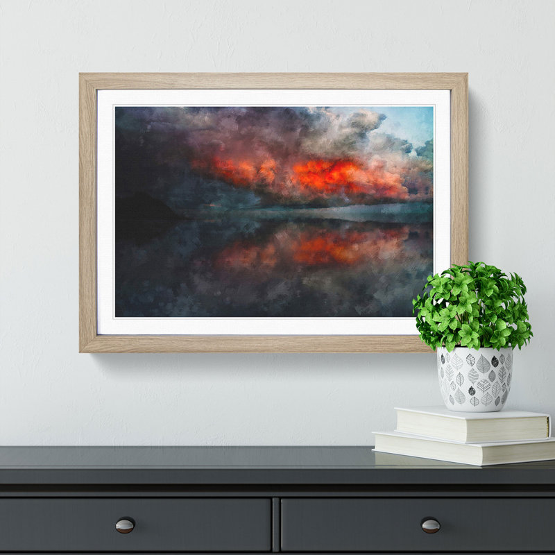 Storm Approaching - Picture Frame Graphic Art Print, 62cm H x 87cm W x 2cm D, Oak Framed