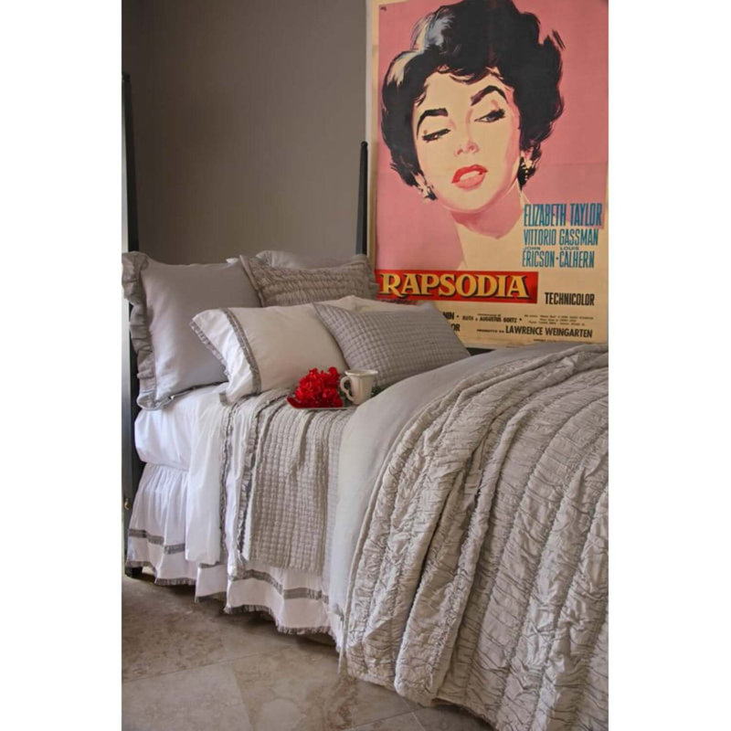 Bohannon Cotton Striped Quilt - King, King Quilt , Gray Chambray