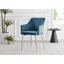 Lenworth Chrome and Glass Rectangular Dining Table Set with 6 Luxury Modern Velvet Chairs