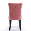 Chaise de salle à manger avec housse en velours rose et pieds en bois, 2 chaises hautes, 2, coussin en mousse confortable et structure stable