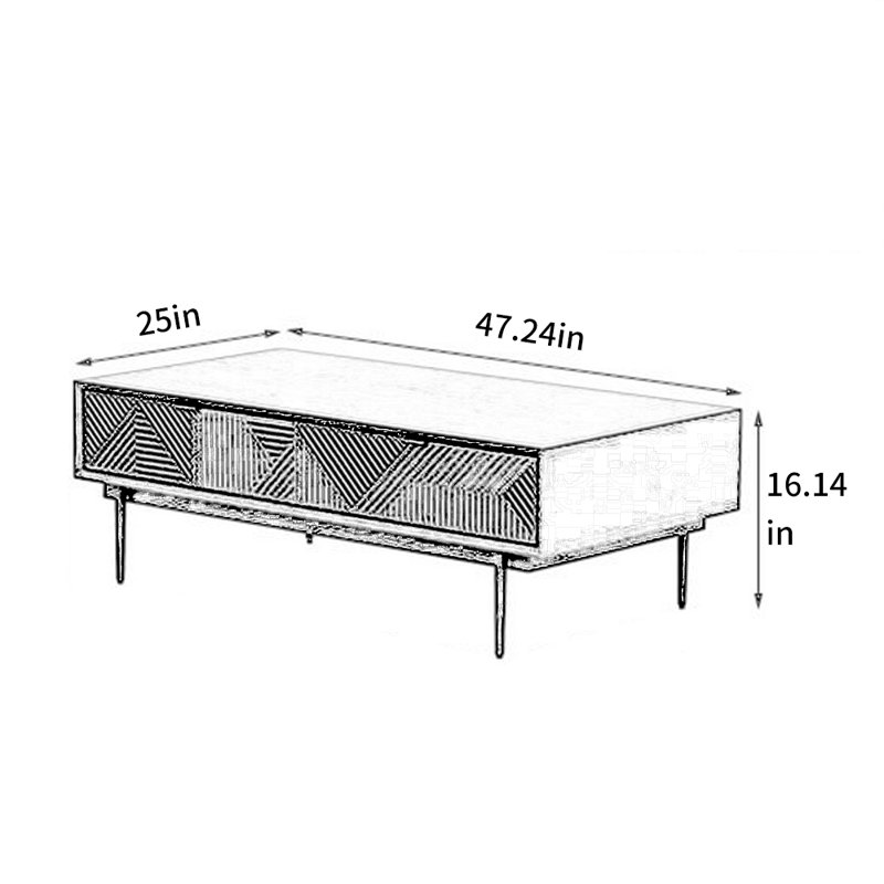 Table basse rétro avec sculptures Retro, Brun