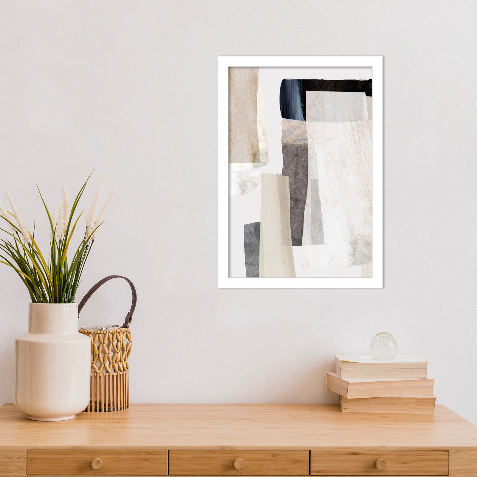 Clay No 2 by Dan Hobday Wood Framed Wall Art Print, White, 17" H x 12" W