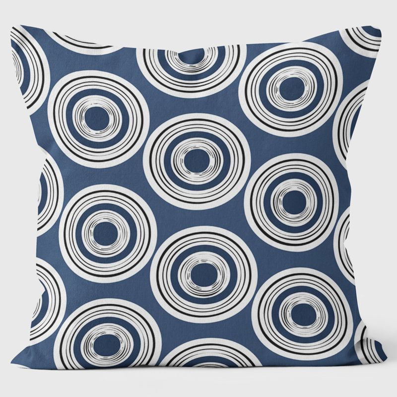 Circles - Abstract Cushion, Blue