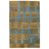 Eva H Geometric Area Rug in Blue/Brown/Gold