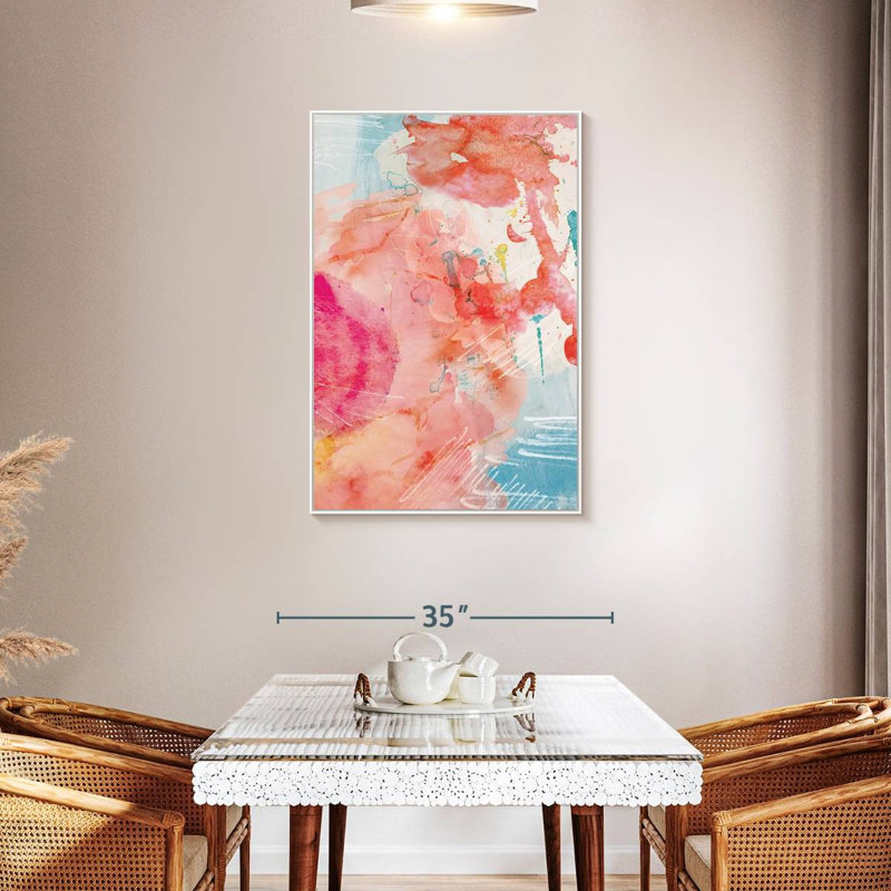 Abstrait turquoise turquoise, Floating Frame White, 29" x 43"