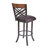 Transitional Swivel Counter or Bar Height Bar Stool with Iron Metal Frame and Faux Leather Seat-1542004609